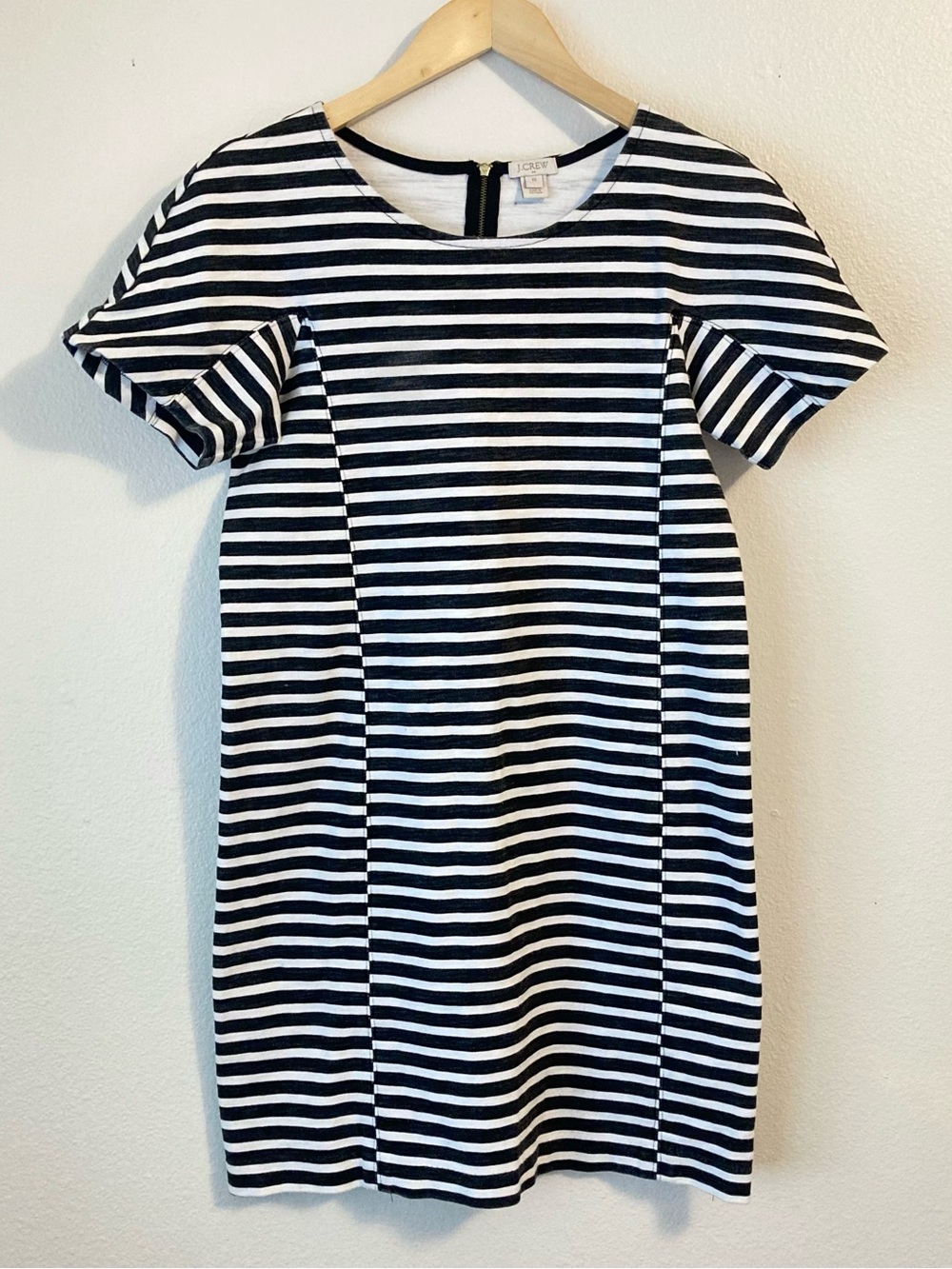 J. Crew Short Sleeve Striped T-Shirt Shift Mini Dress Preppy